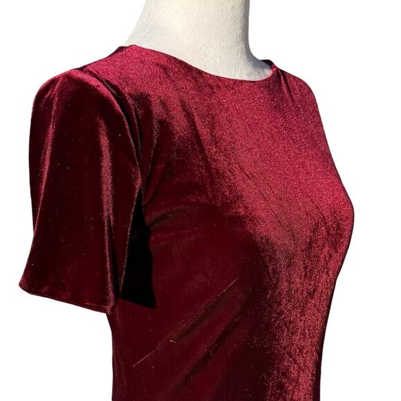 EUC Revelry Maxi Dress Burgundy Velvet Size 6 Cut Out Back Like New - Picture 3 of 11